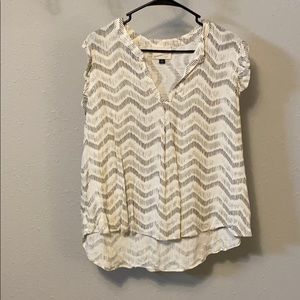 White and black chevron tank top